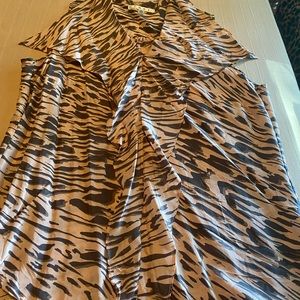 Women’s zebra print silky sleeveless blouse